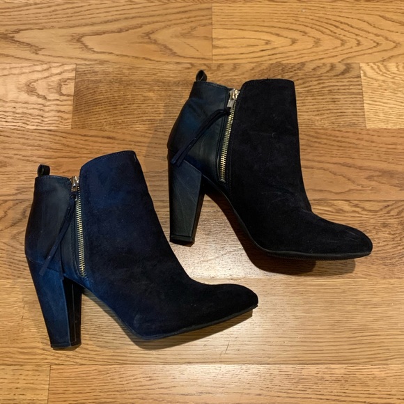 Target Shoes | Target Black High Heel Zipper Booties Size 11 | Color: Black/Gold | Size: 11 | Pm-14529019's Closet